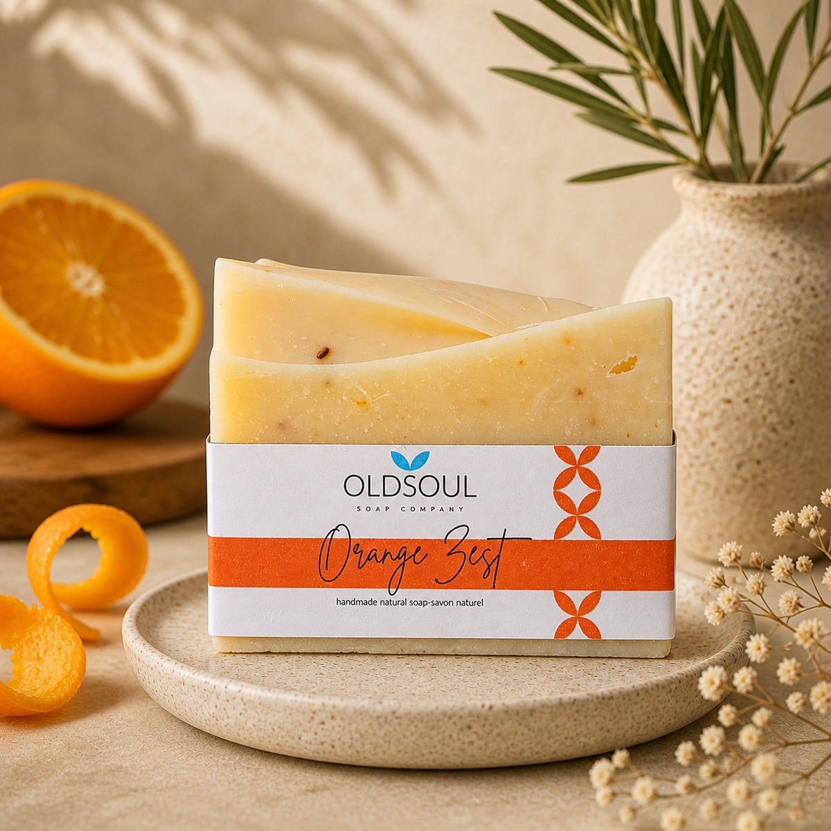 Orange Zest Soap - Refreshing Citrus & Spearmint Cleanser for
